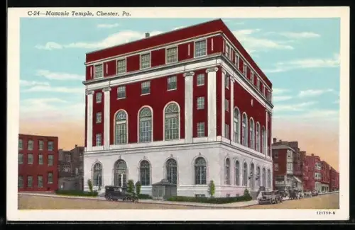 AK Chester, PA, Masonic Temple, Freimaurer
