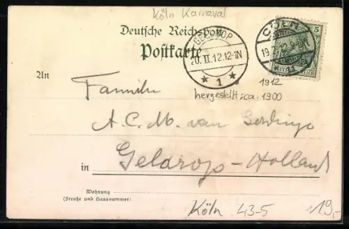 Lithographie Köln, Karnevals-Präsident in der Bütt