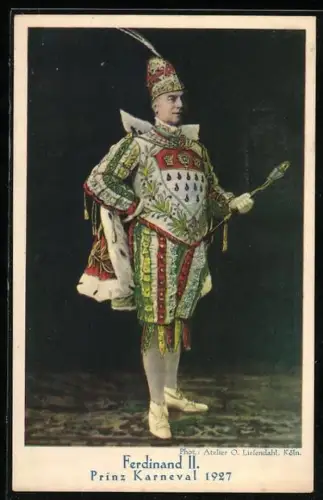 AK Ferdinand II., Prinz Karneval in Köln 1927