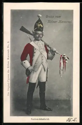 AK Köln, Kölner Karneval, Funken-Infanterist, Fasching