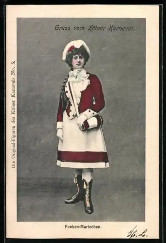 AK Köln, Kölner Karneval 1904, Funken-Mariechen, Fasching