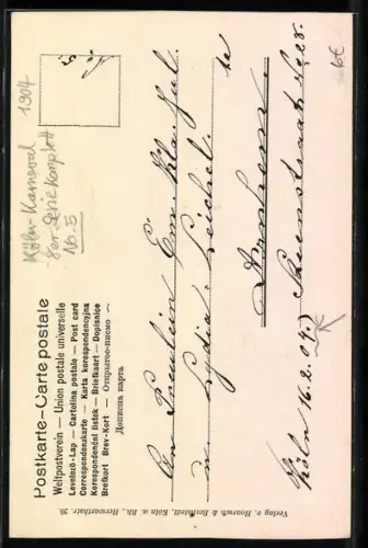 AK Köln, Kölner Karneval 1904, Funken-Mariechen, Fasching