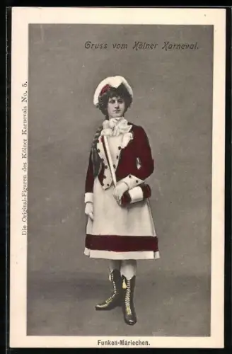 AK Köln, Kölner Karneval 1904, Funken-Mariechen, Fasching