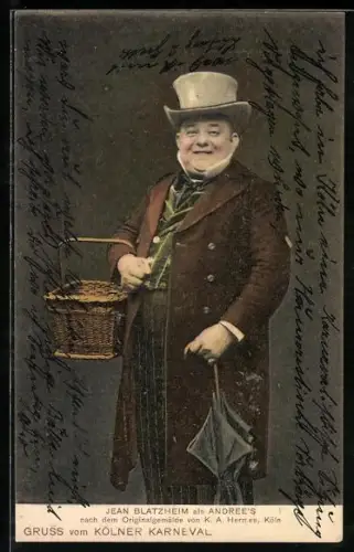 AK Köln, Kölner Karneval, Jean Blatzheim als Andree`s, Fasching