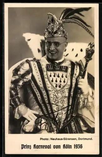 AK Köln, Prinz Karneval von Köln 1936, Fasching