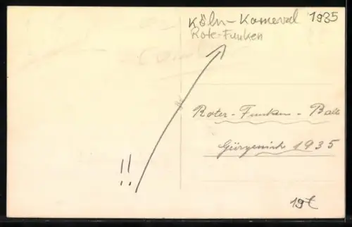 Foto-AK Köln, Kölner Karneval 1935, Roter-Funken-Ball 1935, Fasching