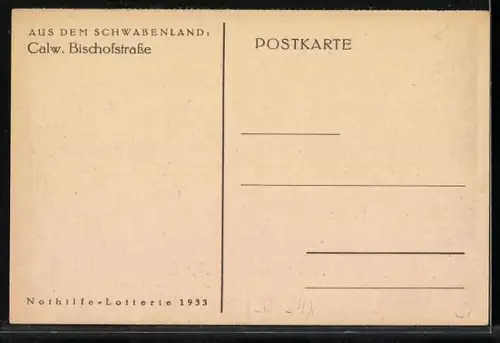 AK Calw, Blick in die Calwsche Bischofstrasse