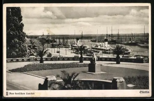 AK Stettin, Blick von der Hakenterradde auf die Oder