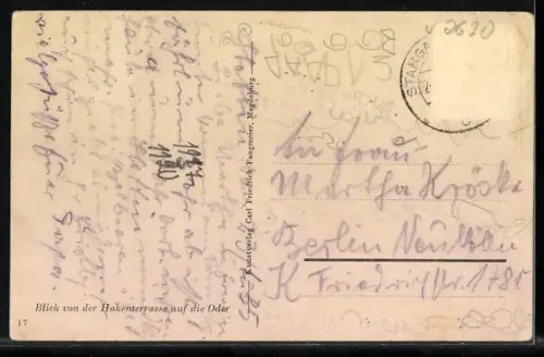 AK Stettin, Blick von der Hakenterradde auf die Oder