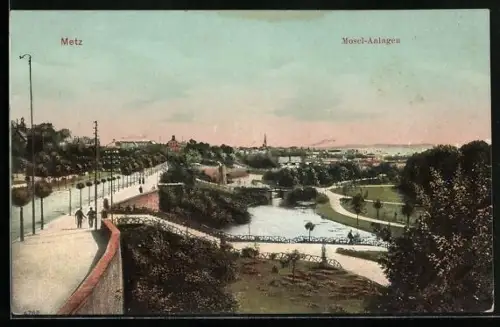 AK Metz, Blick auf die Moselanlage