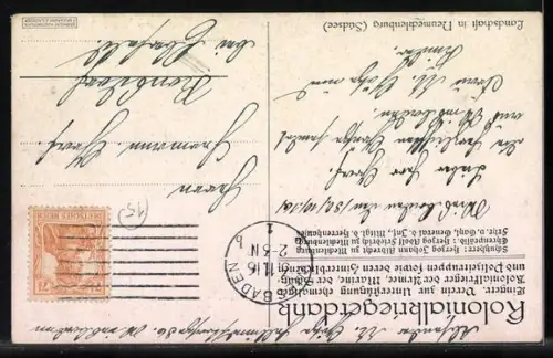 Künstler-AK Neumecklenburg, Eingeborene an einer Hütte