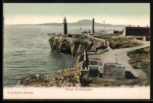 AK Gibraltar, Blick auf den Leuchtturm