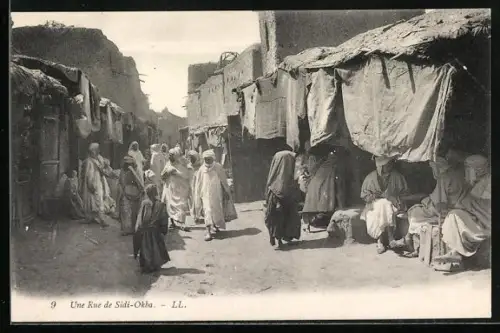 AK Sidi-Okba, Une Rue, Strassenleben