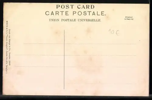 Künstler-AK Tanger, Kasbah, Festung mit Anwohnern