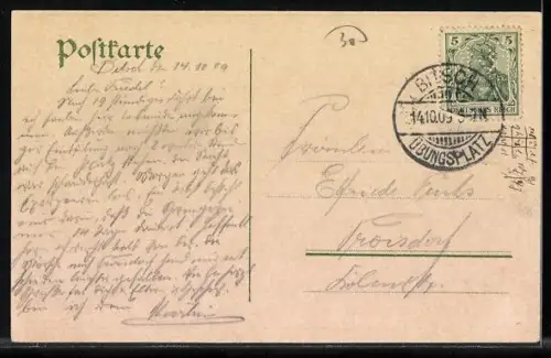 Künstler-AK Bitsch, Truppen-Übungsplatz, Lager