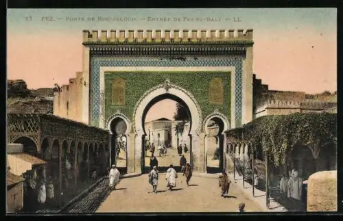 AK Fez, Porte de Bou-Jeloud, Entrée de Fez-el-Bali