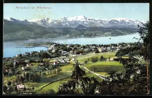 AK Pörtschach am Wörthersee, Panoramablick vom Berg