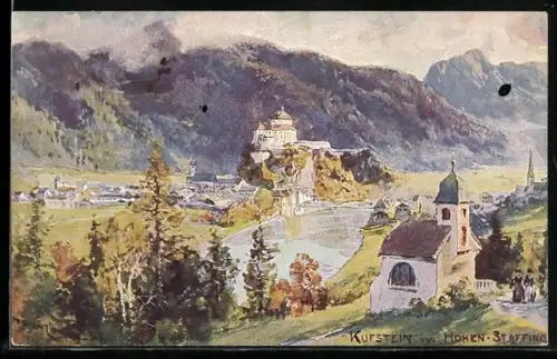 Künstler-AK Edward Harrison Compton: Kufstein, Panoramablick auf die Ortschaft