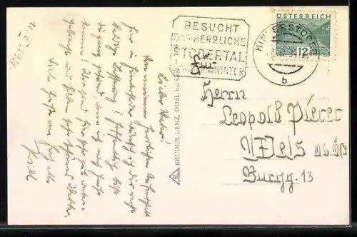 AK Hinterstoder /O.-Ö., Ortsansicht im Schnee vor Bergpanorama