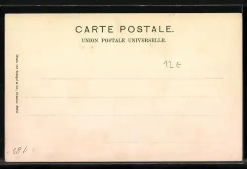 Lithographie Tanger, Teilansicht im Abendlicht