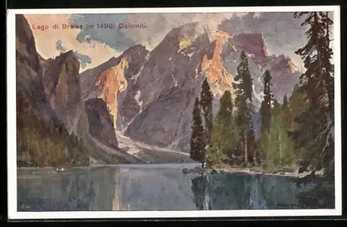 Künstler-AK Edward Harrison Compton: Prags, Lago di Braies