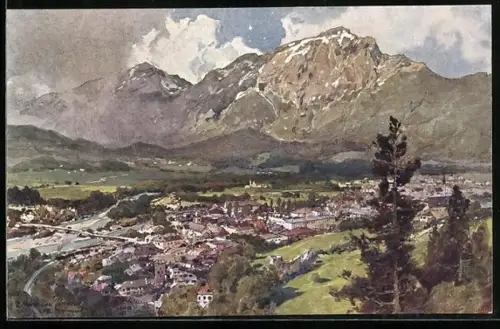 Künstler-AK Edward Harrison Compton: Reichenhall, Panorama gegen Hochstaufen