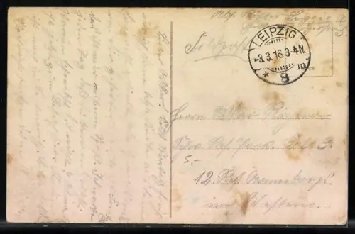 AK Leipzig, Strassenbahn vor dem Neuen Theater