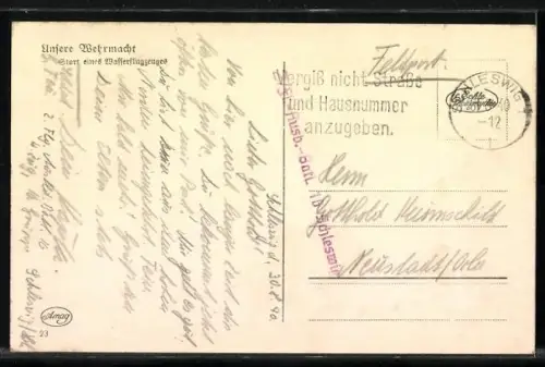 AK Start eines Wasserflugzeuges des Wehrmacht mit 