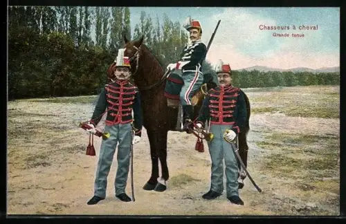 AK Chasseurs à cheval, belgische Jäger zu Pferde