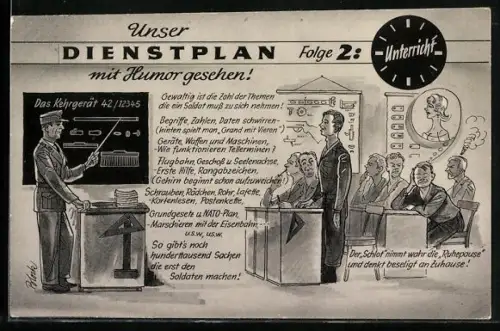 AK Bundeswehr Standort, Dienstplan mit Humor gesehen, Unterricht