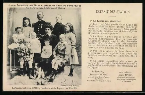 AK Ligue Populaire des Pères et Mères de Familles nombreuses, Unterstützung von kinderreichen Familien