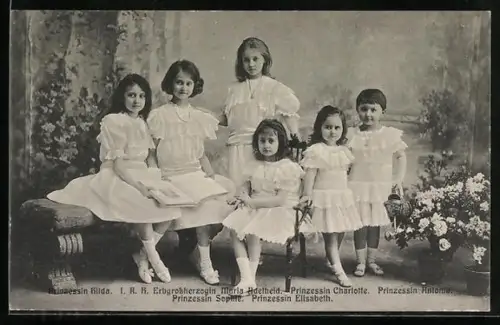 AK Prinzessin Antonia mit ihren Geschwistern