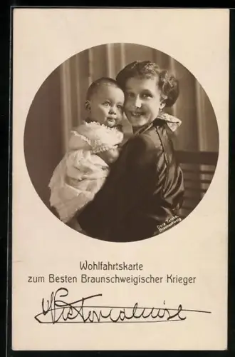 AK Victoria Louise Herzogin von Braunschweig mit Kind