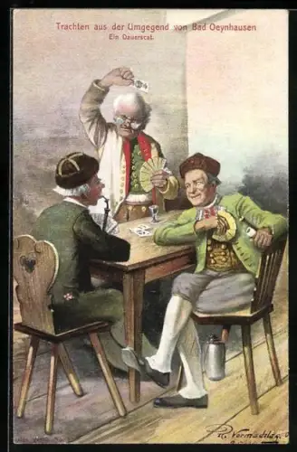 AK Ein Dauerskat, Schaumburg-Lippesche Landestracht