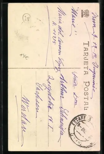 AK Königin Dona Victoria Eugenia y Príncipe de Asturias