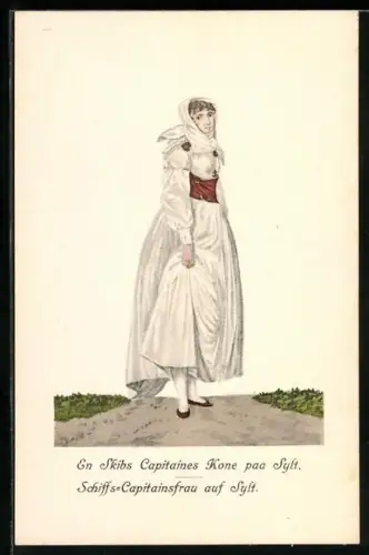 Künstler-AK Schiffs-Capitainsfrau auf Sylt