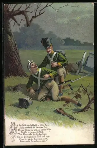 AK Soldat hilft seinen verletzten Kameraden, Spruch, Befreiungskriege