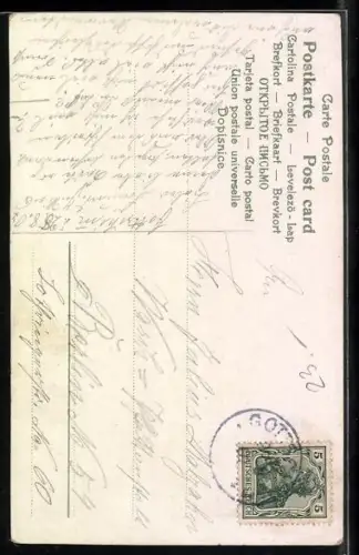 AK Soldaten in Uniform mit Mütze und Gewehr mit Bajonett