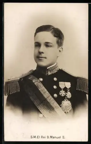AK El Rei D. Manuel II., der junge König von Portugal