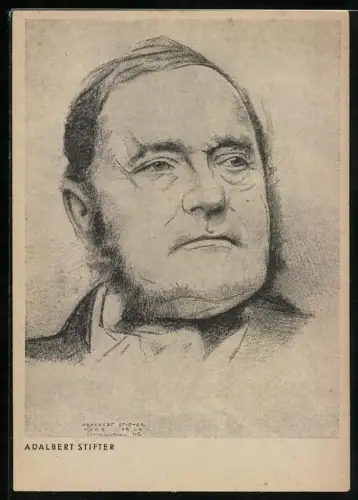 Künstler-AK Portraitzeichnung Adalbert Stifer