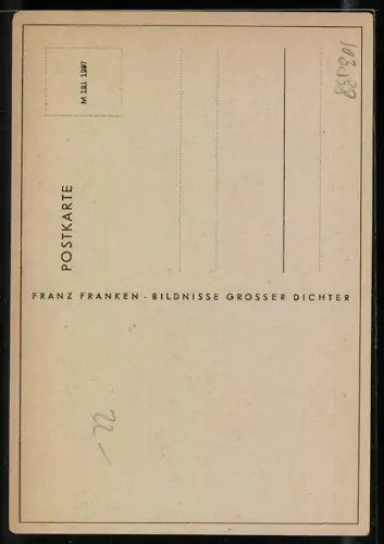 Künstler-AK Portraitzeichnung Wilhelm Raabe im Halbprofil