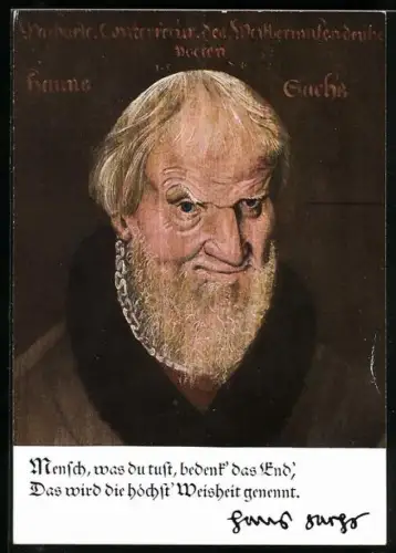 AK Portrait Hans Sachs, Reklame der Allianz