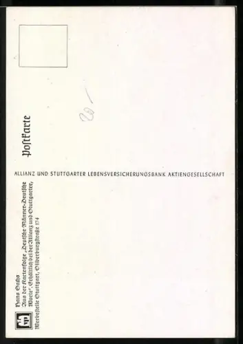 AK Portrait Hans Sachs, Reklame der Allianz