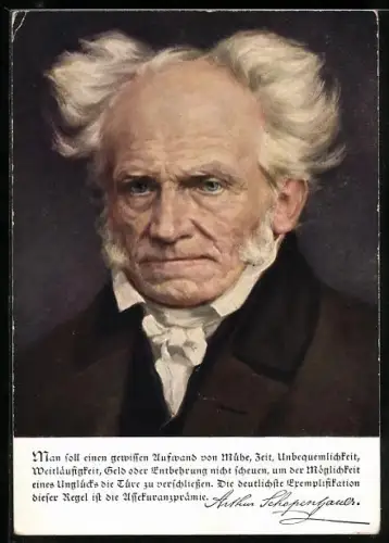 AK Porträt Arthur Schopenhauers, Zitat