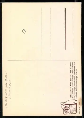 Künstler-AK Reklame für Indanthren, die Geissenmutter will dem Wolf mit der Schere den Bauch aufschneiden