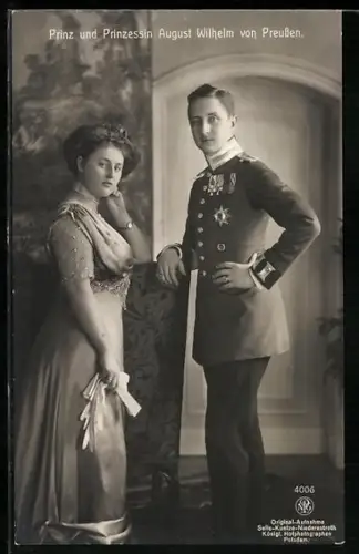 AK Prinz und Prinzessin August Wilhelm von Preussen