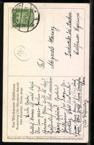 Künstler-AK Matthäus Schiestl: Waldkapelle, Landidyll