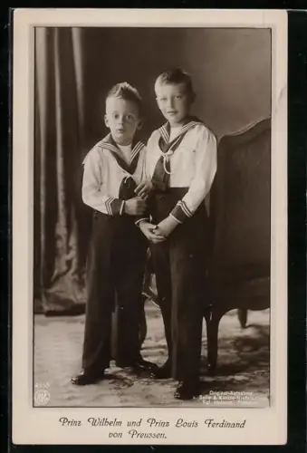 AK Prinz Wilhelm und Prinz Louis Ferdinand von Preussen, stehend