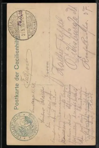 AK Kaiserin Auguste Victoria von Preussen mit Kronprinzessin Cecilie und dessen Töchterchen Alexandrine