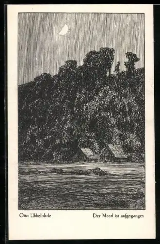 Künstler-AK Otto Ubbelohde: Der Mond ist aufgegangen